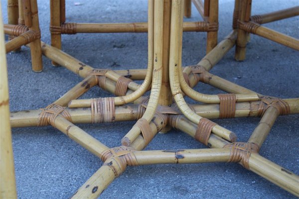 Italian Octagonal Dining Table & Chairs Set, 1950s, Set of 7-EH-699728