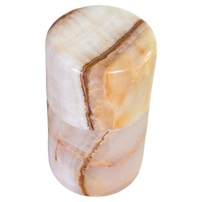 Italian Onyx Vide Poche or Box with Beige Lid, Italy, 1970-UR-1806488