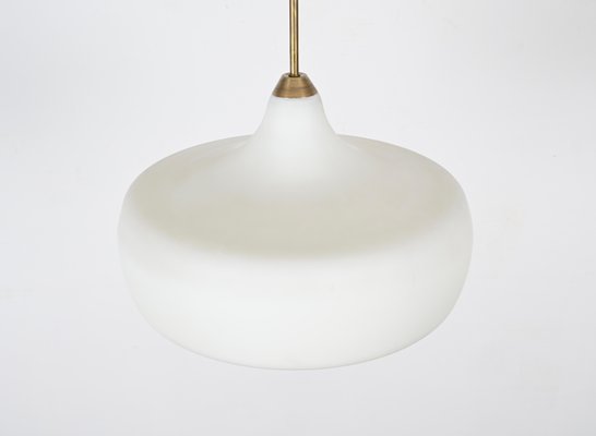 Italian Opal Glass and Brass Ceiling Lamp from Stilnovo, 1960s-JDR-1794022