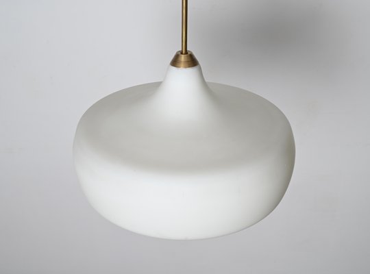 Italian Opal Glass and Brass Ceiling Lamp from Stilnovo, 1960s-JDR-1794022