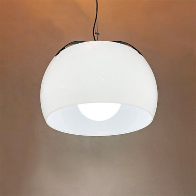 Italian Opaline Glass & Metal Omega Ceiling Light by Magisretti for Artemide, 1962-GDD-1210032