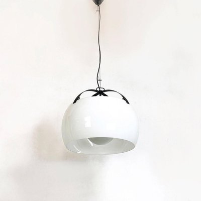 Italian Opaline Glass & Metal Omega Ceiling Light by Magisretti for Artemide, 1962-GDD-1210032