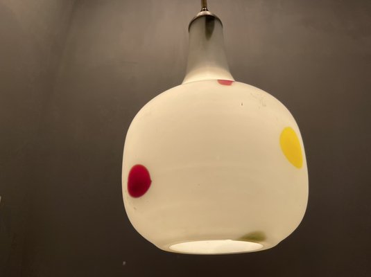 Italian Opaline Glass Pendant Light by De Mayo, 1970s-JJC-1172206