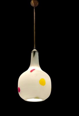 Italian Opaline Glass Pendant Light by De Mayo, 1970s-JJC-1172206