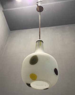 Italian Opaline Glass Pendant Light by De Mayo, 1970s-JJC-1172206