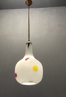 Italian Opaline Glass Pendant Light by De Mayo, 1970s-JJC-1172206