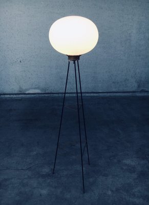 Italian Opaline Tripod Floor Lamp, 1950s-RQV-1709052