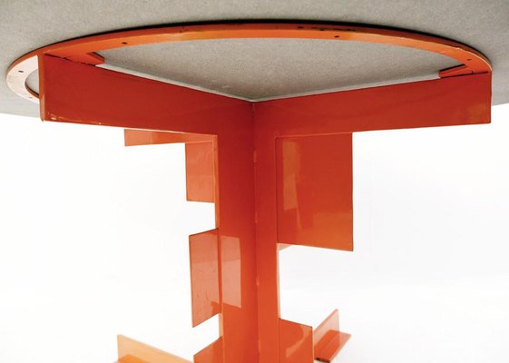 Italian Orange Dining Table in Wood and Black Granite from Azucena, 1980s-FGA-1224033