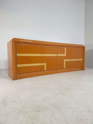 Italian Orange Lacquered Sideboard with Inlay, 1970s-GNW-1759968