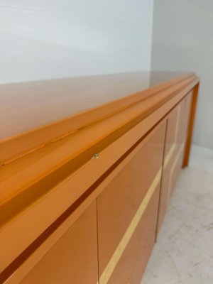 Italian Orange Lacquered Sideboard with Inlay, 1970s-GNW-1759968