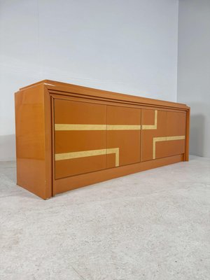 Italian Orange Lacquered Sideboard with Inlay, 1970s-GNW-1759968