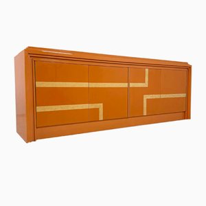 Italian Orange Lacquered Sideboard with Inlay, 1970s-GNW-1759968