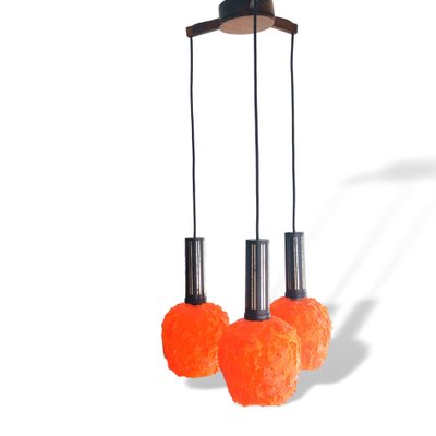 Italian Orange Light Lucitie Cascading Spaghetti Hanging Lamp, 1960s-SCS-1297352