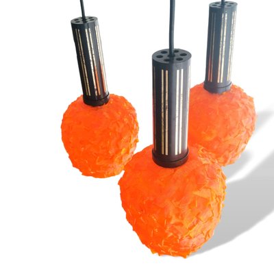 Italian Orange Light Lucitie Cascading Spaghetti Hanging Lamp, 1960s-SCS-1297352