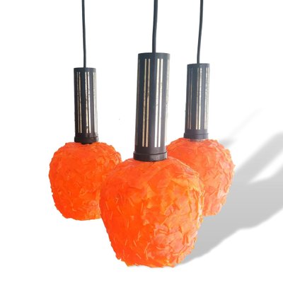 Italian Orange Light Lucitie Cascading Spaghetti Hanging Lamp, 1960s-SCS-1297352