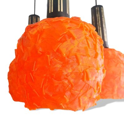 Italian Orange Light Lucitie Cascading Spaghetti Hanging Lamp, 1960s-SCS-1297352