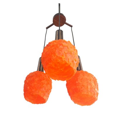 Italian Orange Light Lucitie Cascading Spaghetti Hanging Lamp, 1960s-SCS-1297352