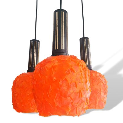 Italian Orange Light Lucitie Cascading Spaghetti Hanging Lamp, 1960s-SCS-1297352