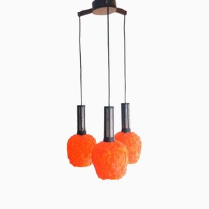 Italian Orange Light Lucitie Cascading Spaghetti Hanging Lamp, 1960s-SCS-1297352