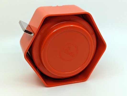 Italian Orange Plastic & Chrome Plated Metal Exa Ashtray by Leclerc for Velca, 1970-RD-2020577