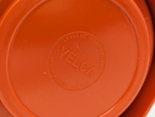 Italian Orange Plastic & Chrome Plated Metal Exa Ashtray by Leclerc for Velca, 1970-RD-2020577