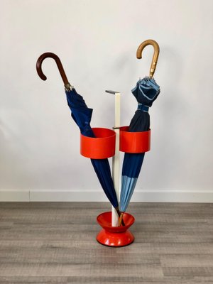 Italian Orange Umbrella Stand in Metal, 1970s-LYQ-1171600