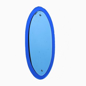 Italian Oval Cobalt Blue Mirror from Veca, 1960s-EH-715719