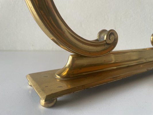 Italian Oval Frame Vanity Table Mirror in Brass, 1960s-RDS-1452329