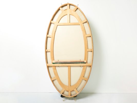 Italian Oval Shaped Brass & Crystal Mirror from Cristal Arte, 1950s-YJA-1326407