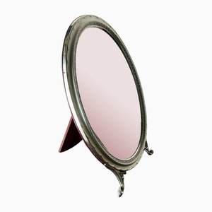 Italian Oval Table Mirror in 800 Silver, 1960s-YST-1773396