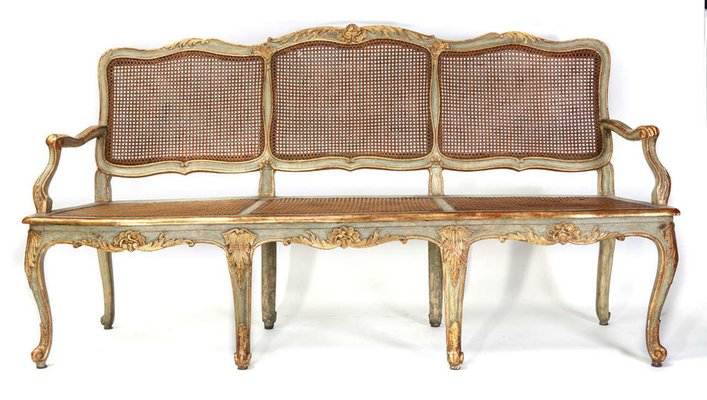 Italian Parcel-Gilt and Painted Canape or Sofa, 18th Century-MBH-1031950