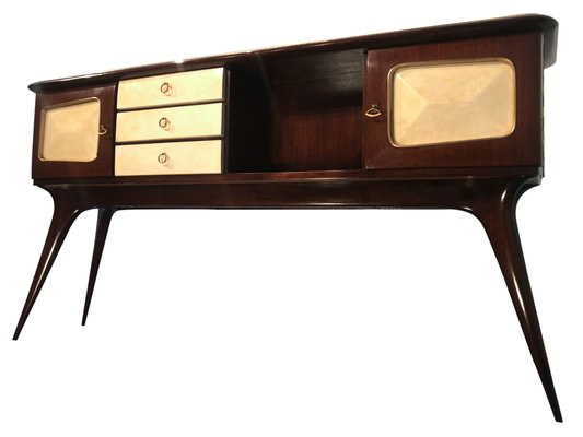 Italian Parchment Center Sideboard by Guglielmo Ulrich, 1950s-MTX-998238