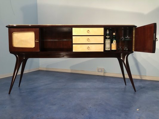 Italian Parchment Center Sideboard by Guglielmo Ulrich, 1950s-MTX-998238