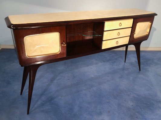 Italian Parchment Center Sideboard by Guglielmo Ulrich, 1950s-MTX-998238