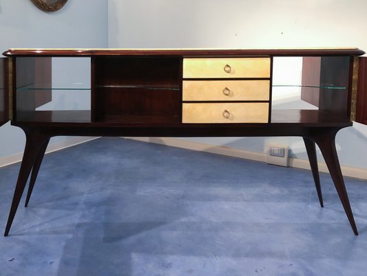 Italian Parchment Center Sideboard by Guglielmo Ulrich, 1950s-MTX-998238