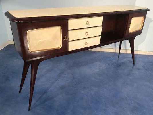 Italian Parchment Center Sideboard by Guglielmo Ulrich, 1950s-MTX-998238