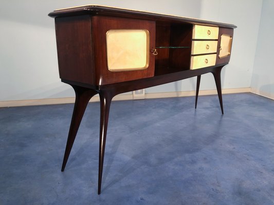 Italian Parchment Center Sideboard by Guglielmo Ulrich, 1950s-MTX-998238