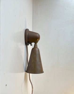 Italian Patinated Copper Nautical Wall Sconce, 1930s-LCR-1386866