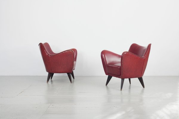 Italian Pearl Chairs by Guglielmo Veronesi for Isa Bergamo, 1950s, Set of 2-AA-1078992