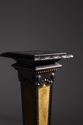 Italian Pedestal in Velvet attributed to Carlo Bugatti, 1920s-RCE-1769734