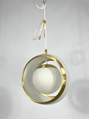 Italian Pendant in Gilded Aluminum and Opaline from Stilux Milano, 1960s-OT-1389520