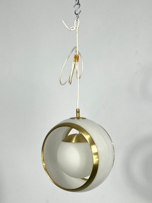 Italian Pendant in Gilded Aluminum and Opaline from Stilux Milano, 1960s-OT-1389520