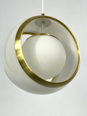 Italian Pendant in Gilded Aluminum and Opaline from Stilux Milano, 1960s-OT-1389520