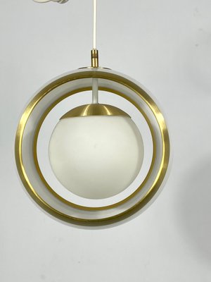 Italian Pendant in Gilded Aluminum and Opaline from Stilux Milano, 1960s-OT-1389520