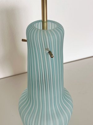 Italian Pendant Lamp in Striped Glass and Brass from Venini, 1960s-VNE-1450162