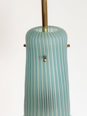 Italian Pendant Lamp in Striped Glass and Brass from Venini, 1960s-VNE-1450162