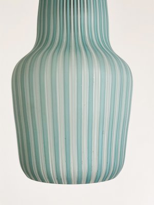 Italian Pendant Lamp in Striped Glass and Brass from Venini, 1960s-VNE-1450162