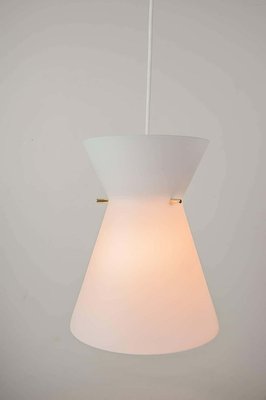 Italian Pendant Lamp with Opal Glass Shade, 1960s-SPD-899769