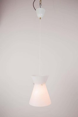 Italian Pendant Lamp with Opal Glass Shade, 1960s-SPD-899769