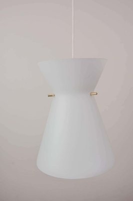 Italian Pendant Lamp with Opal Glass Shade, 1960s-SPD-899769